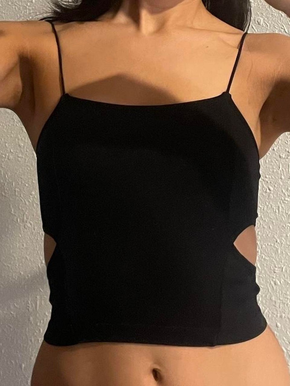 LF Spaghetti Strap Cutout Crop Top - Women